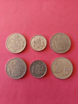 Lote de 6 Monedas Españolas - (10A08)