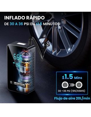 Hinchador ruedas coche - Compresor aire portátil