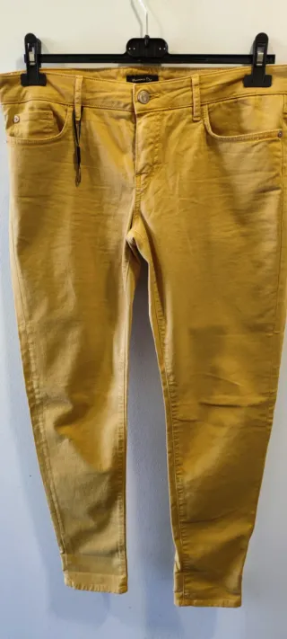 Pantalones Massimo Dutti Mujer Amarillo