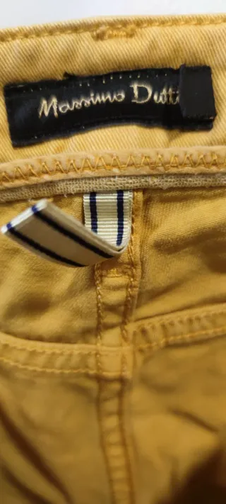 Pantalones Massimo Dutti Mujer Amarillo