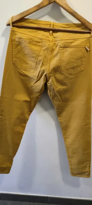 Pantalones Massimo Dutti Mujer Amarillo