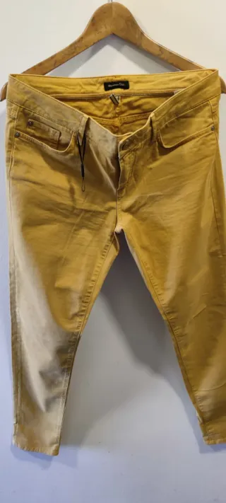 Pantalones Massimo Dutti Mujer Amarillo