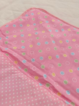 Saco dormir bebé rosa bolinhas