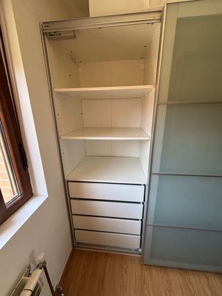 Combinación armario, blanco/vidrio blanco.