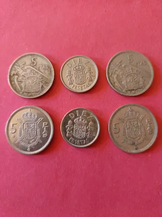 Lote de 6 Monedas Españolas - (10A10)