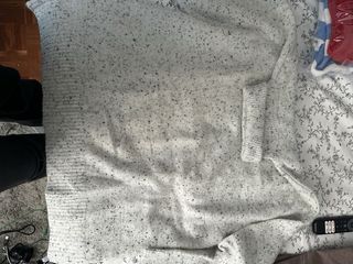 Jersey cuello alto jaspeado gris talla única