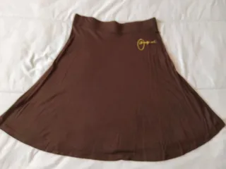 Falda Desigual Marrón Estampada