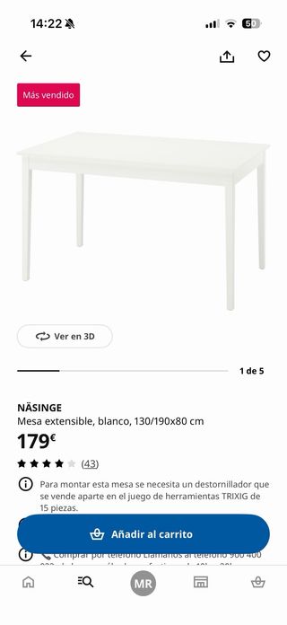 Mesa extensible NASINGE