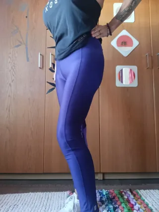 Mallas deportivas mujer morado y blanco