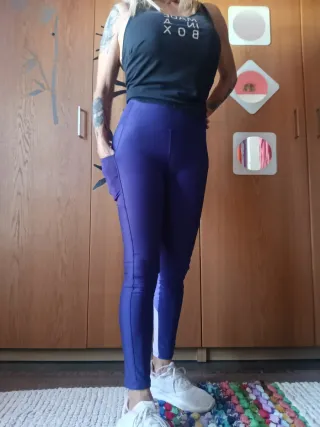 Mallas deportivas mujer morado y blanco
