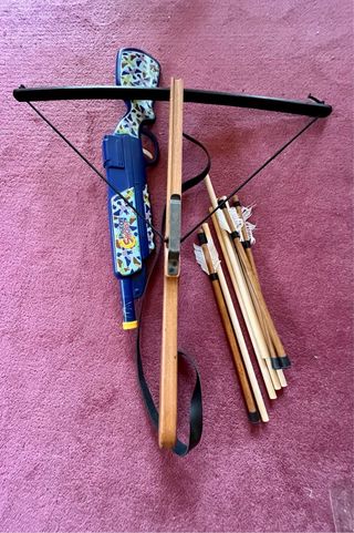 Ballesta madera niños +10 años + flechas