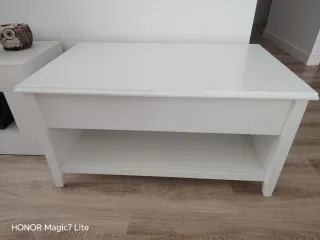 Mesa centro elevable blanca