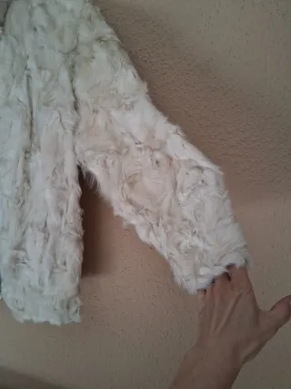 Chaqueta Piel Astracán Beige/Blanco