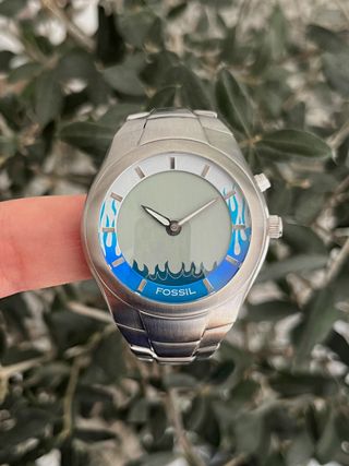 *new* Fossil BIG TIC blue flame | rare 00s reloj
