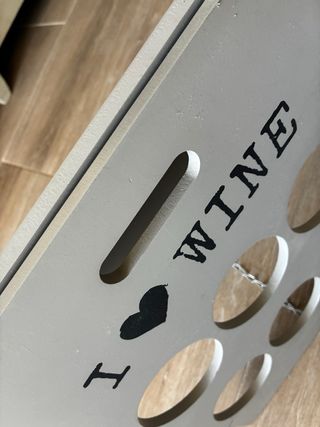 Mobile Organizzatore Vino in Legno Grigio