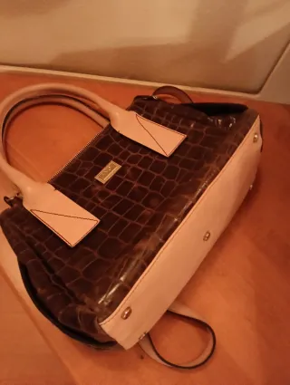 Borsa Angi Venezia Coccodrillo rosa/Marrone