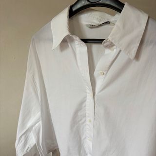 Camicia Zara bianca corta con laccetto