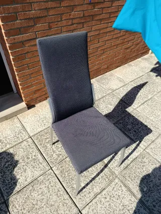 Sillas de comedor tela y metal 6 unidades