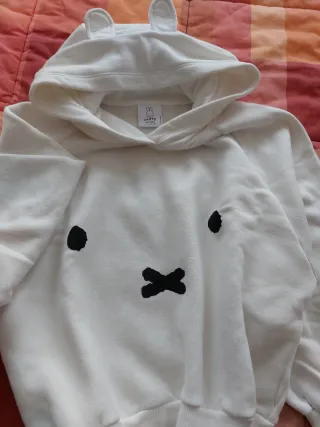Felpa Miffy ragazza con orecchie su cappuccio