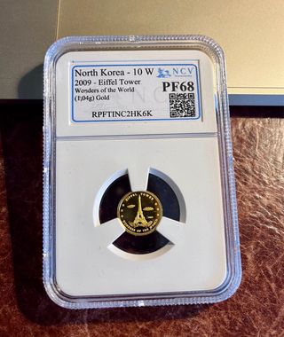 Moneda Oro 1 gr. Torre Eiffel 2009