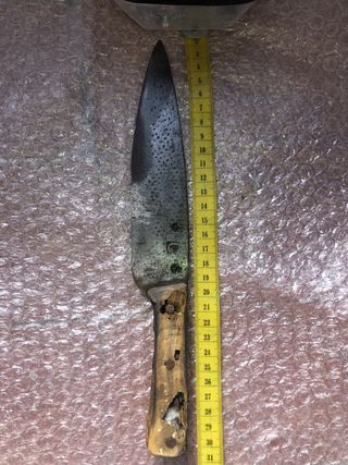 Cuchillo de cocina artesanal antiguo