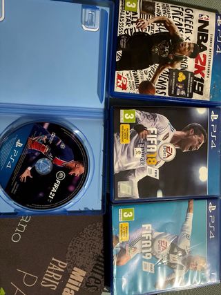 Lote Juegos PS4: FIFA 18, 19, 21 y NBA 2K19