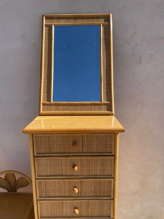 Conjunto Muebles Bambú: Cabezal,espejo  y Mesitas