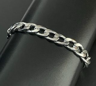 Pulsera eslabones gruesos acero plata