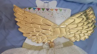 Disfraz Alas de Ángel Blanco y Dorado