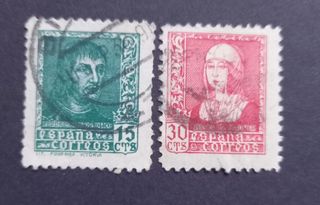 Pareja Sellos España Isabel y Fernando 1938