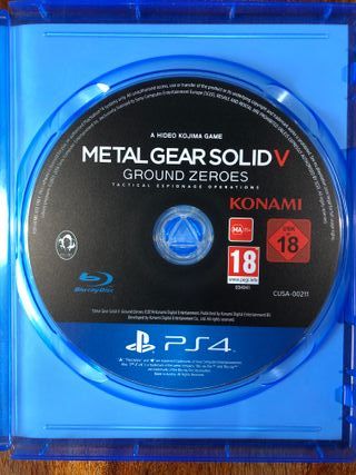 Metal Gear Solid V ground zeroes ps4