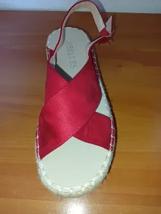 Sandalias rojas esparto BELLES