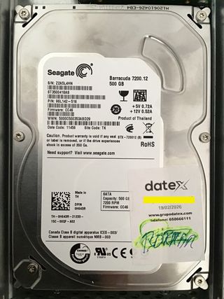 Disco Duro para DCP – Formato CRU DX115 500GB