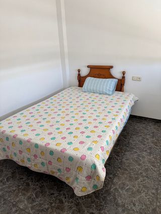 Cama individual madera + somier + cabecero