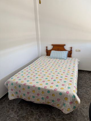 Cama individual madera + somier + cabecero
