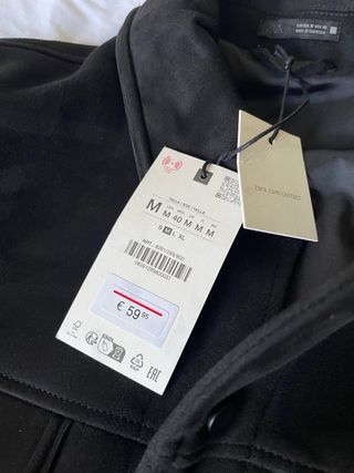 Cazadora Negra Zara Ante