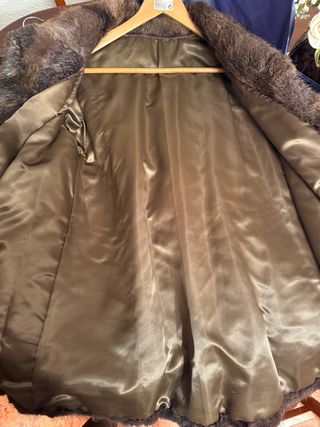 Chaqueta de piel auténtica marrón