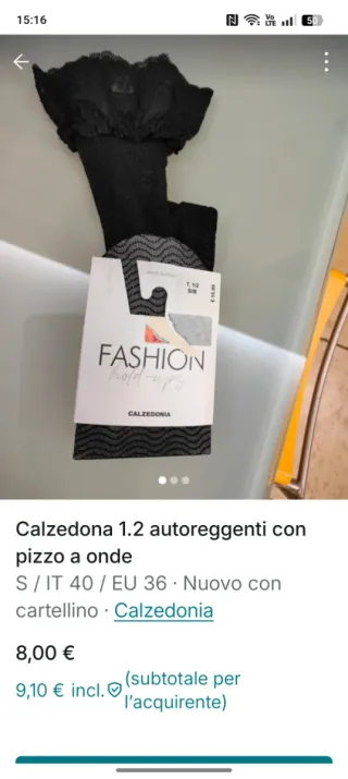 Calze Calzedonia donna pizzo nero autoreggenti