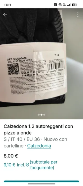 Calze Calzedonia donna pizzo nero autoreggenti