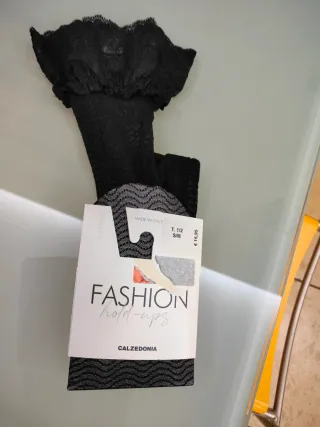 Calze Calzedonia donna pizzo nero autoreggenti