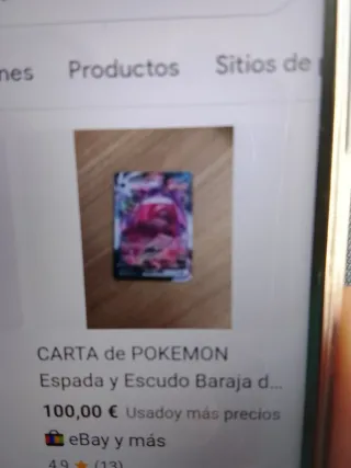 Carta Pokémon Espada y Escudo