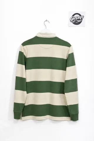 Polo Ralph Lauren Rugby Rayas Verde Beige T L y2k