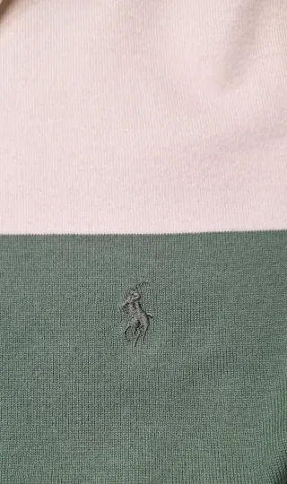Polo Ralph Lauren Rugby Rayas Verde Beige T L y2k