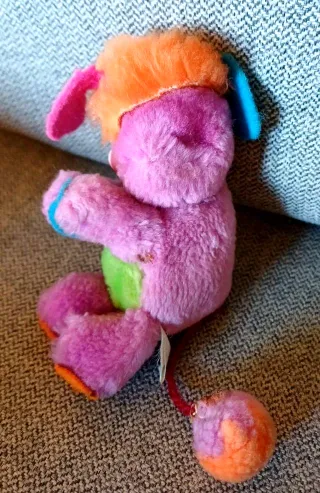 Mattel Popples Clip rosa vintage bambola peluche