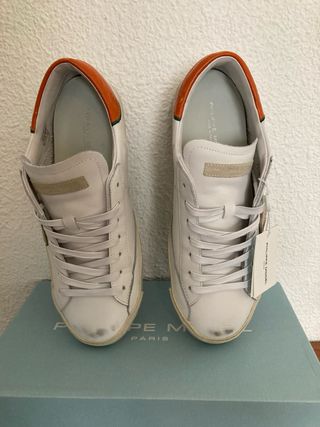 Zapatillas Philippe Model PRSX Blancas Naranja