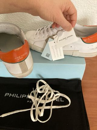 Zapatillas Philippe Model PRSX Blancas Naranja