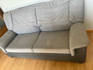 Sofá 2 plazas gris tela