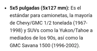 Llanta  R15 patrón de buje 5 X 127