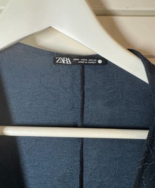 Vestido azul marino jacquard