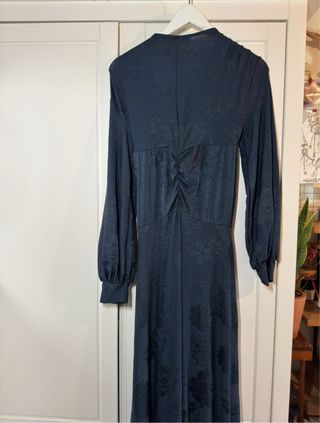 Vestido azul marino jacquard